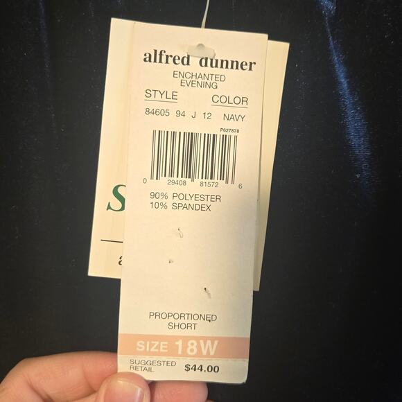 NWT Alfred Dunner 18W Midnight Blue Velvet Top & Pant Set [0394] - Picture 4 of 13